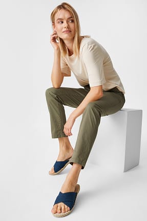 Pantaloni con cintura - Elina - skinny fit - cotone bio