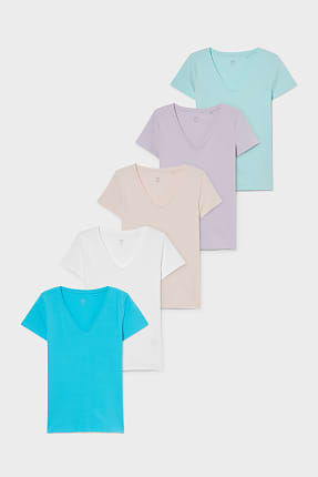 Set van 5 - basic-T-shirt - biokatoen
