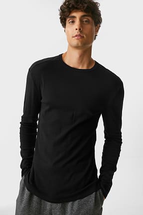 Camisetas manga larga hombre c&a clearance
