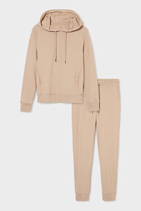 Set - sudadera con capucha y pantalón de deporte - algodón orgánico - 2 piezas