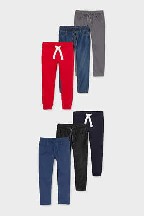 Lot de 6 - slim jean, pantalons de coton et pantalons de jogging