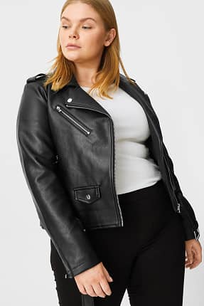 chaqueta cuero mujer c&a