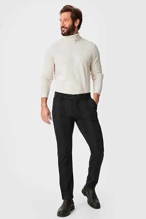 Clockhouse - Chinos- Slim Fit - De Cuadros Negro / Gris | Pantalones C\u0026A  Hombre - Fotoluna