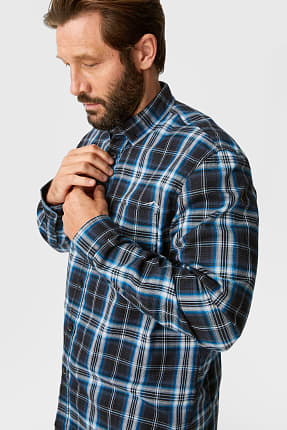 Overhemd - regular fit - button down - THERMOLITE® - geruit