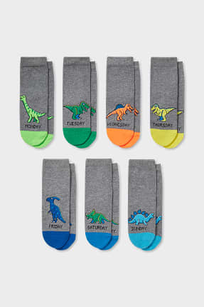 Lot de 7 paires - dinosaures - chaussettes