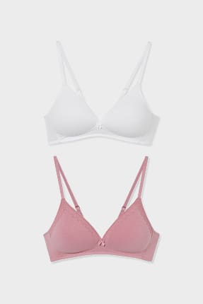 Multipack of 2 - non-wired bra - padded - organic cotton