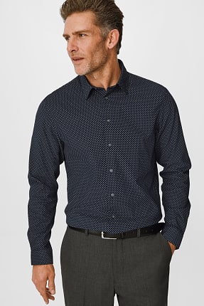 Corduroy overhemd - regular fit - kent - minimale print