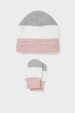 Set - baby hat and mittens - 2 piece