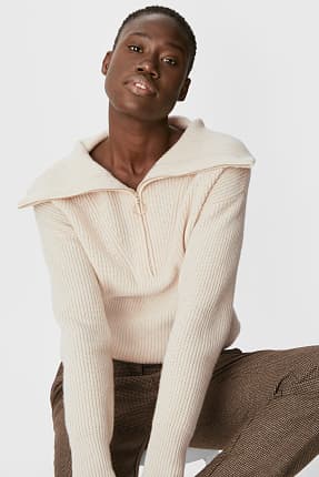 Sweter z kaszmirem - miks wełniany - włoska włóczka