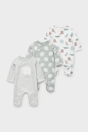 Set van 3 - baby-pyjama - biokatoen