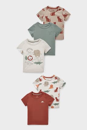 Pack de 5 - camisetas de manga corta para bebé