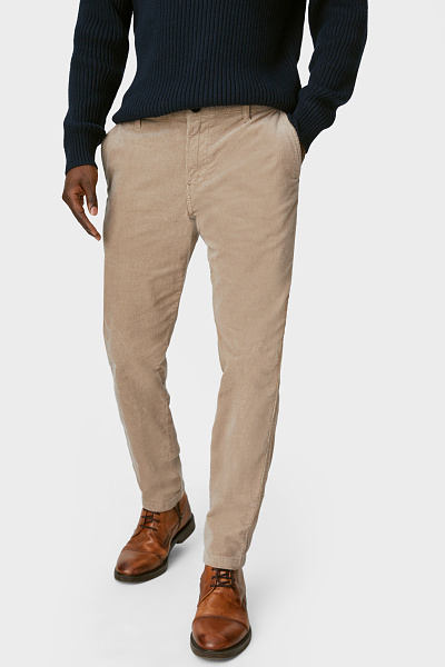 Shop the look: Men - Corduroy trousers - tapered fit - flex