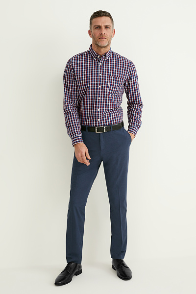 Shop the look: Heren - Overhemd - regular fit - button down - geruit