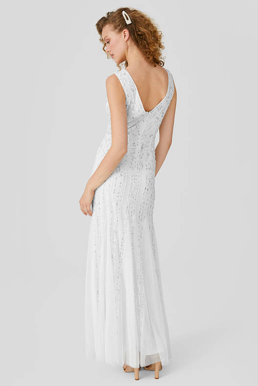 Women - Column dress - shiny - formal - white
