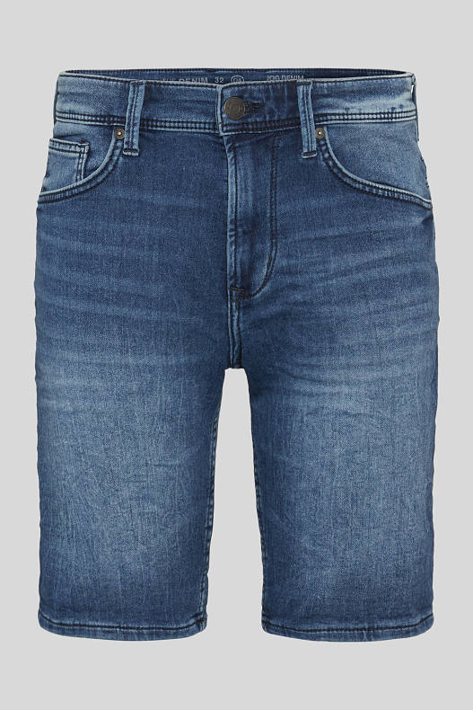Heren - Korte spijkerbroek - jog denim - jeansblauw