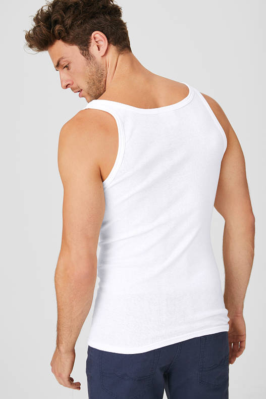 Heren - Onderhemd - fijne rib - biokatoen - set met 10 stuks - wit