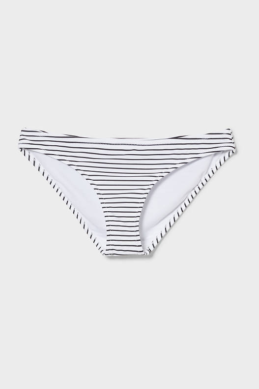 Sale - Bas de bikini - rayé - blanc / noir
