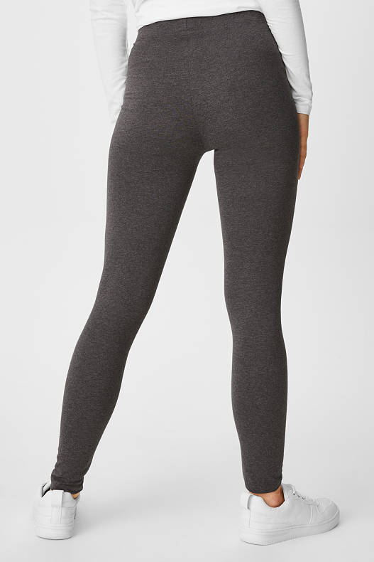 Femme - Legging - coton bio - pack de 2 - gris clair chiné