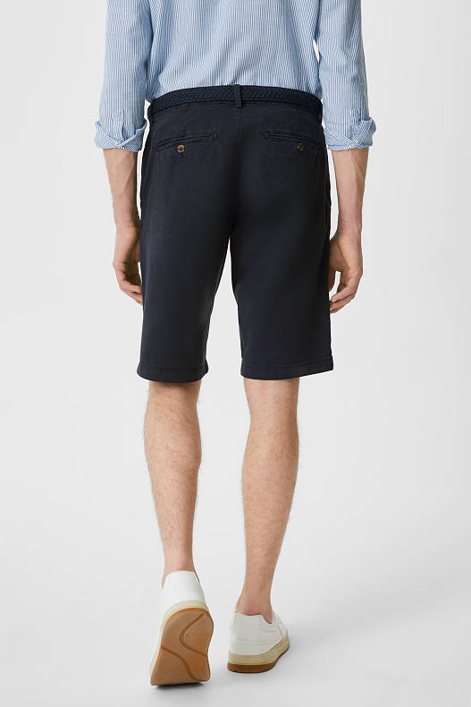 Heren - CLOCKHOUSE - Shorts met riem - donkerblauw