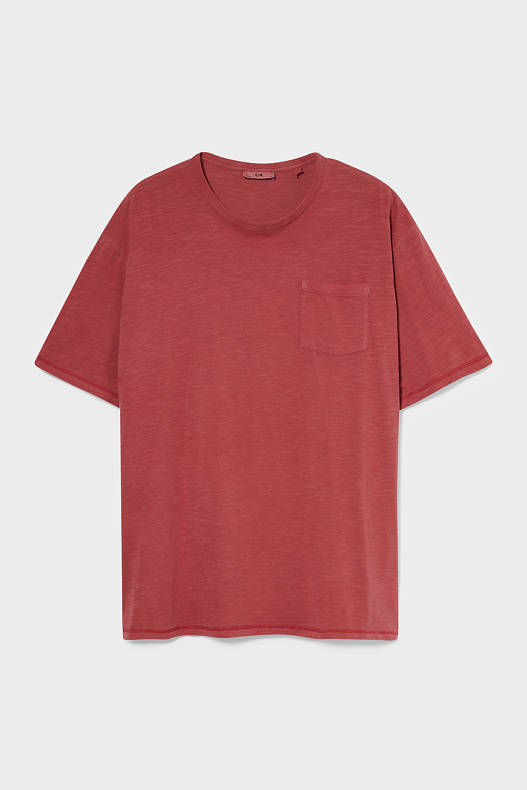 Wyprzedaż - T-shirt - bawełna bio - ciemnoczerwony