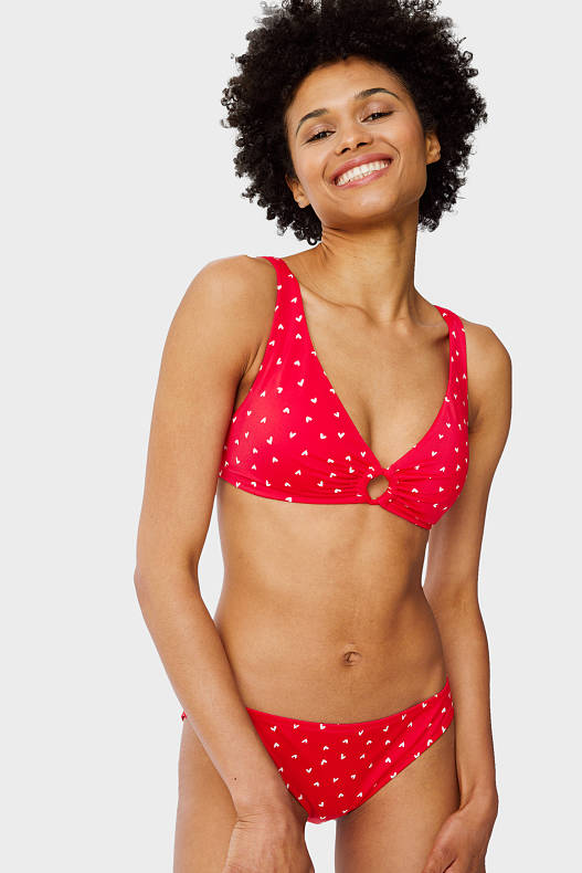 Femme - Bas de bikini - taille basse - rouge