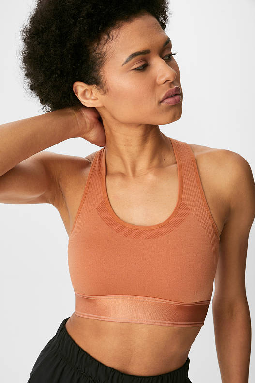 Women - Sports bra - padded - recycled - orange