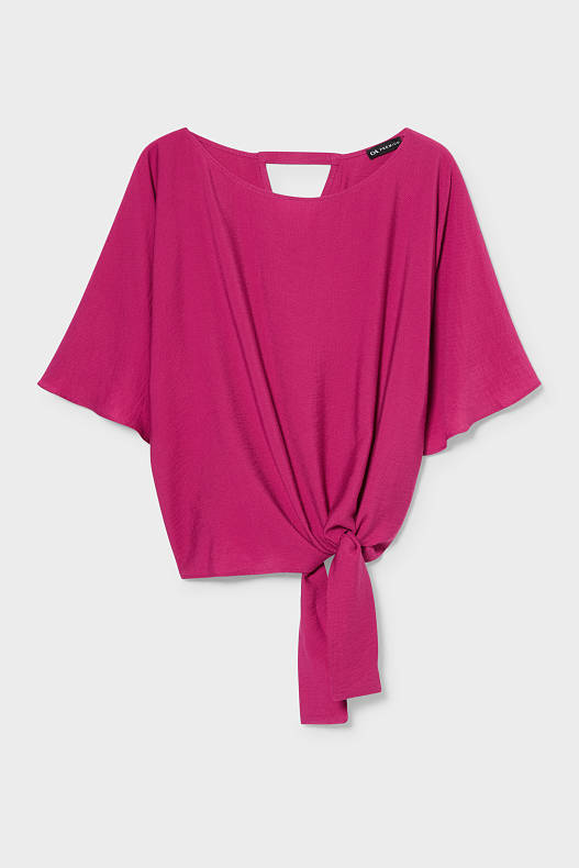 Damen - Bluse mit Knotendetail - pink