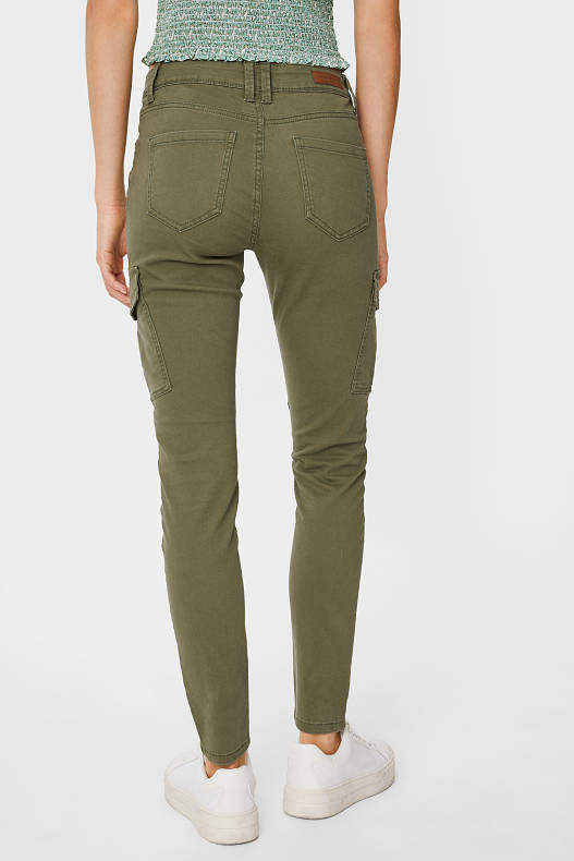 Sale - CLOCKHOUSE - cargo trousers - skinny fit - khaki