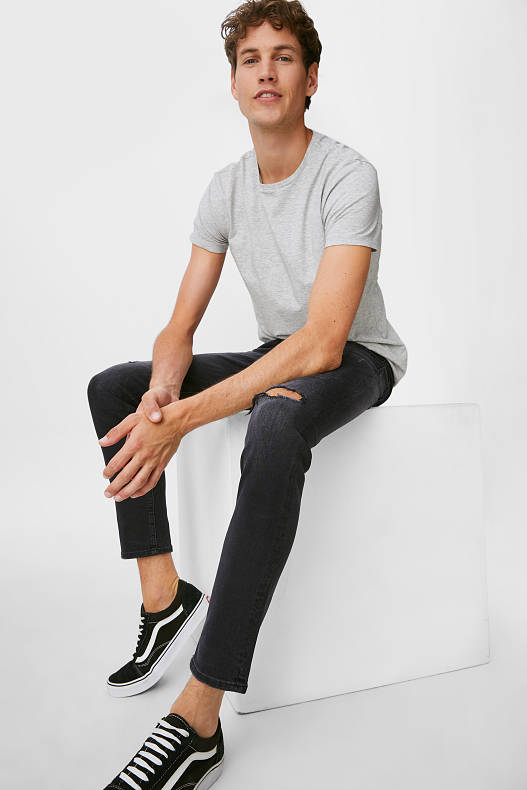 Hombre - CLOCKHOUSE - skinny jeans - reciclados - vaqueros - gris oscuro