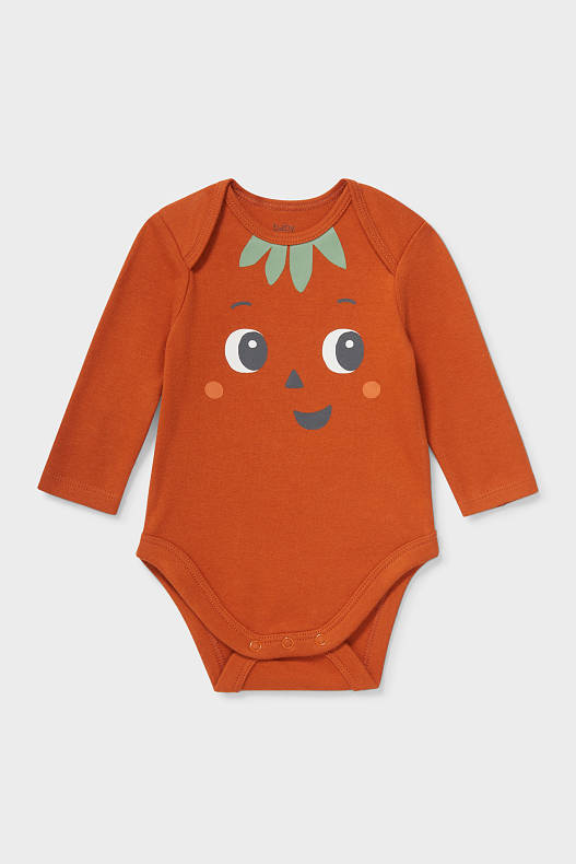 Niemowlęta - Body niemowlęce - bawełna bio - ciemnopomarańczowy
