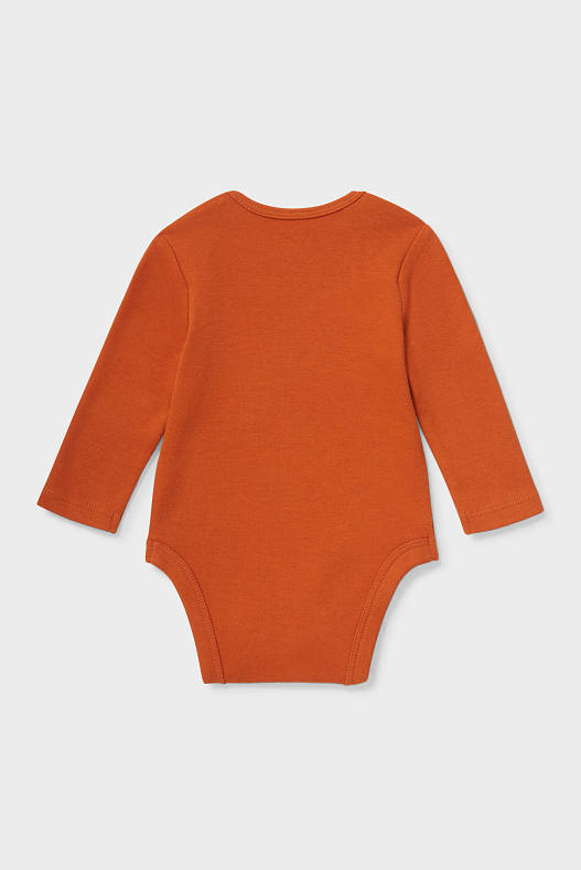 Niemowlęta - Body niemowlęce - bawełna bio - ciemnopomarańczowy