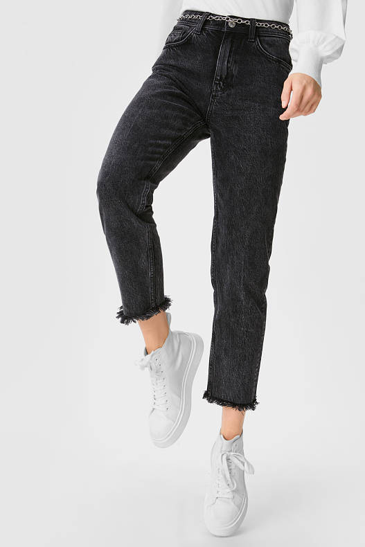 Trend - CLOCKHOUSE - mom jeans met ketting - jeansdonkergrijs