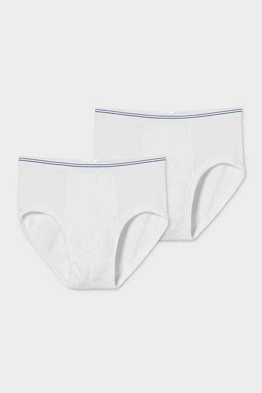 Muži - Kalhotky - jemné žebrování - BIO bavlna - 2 ks - bílá
