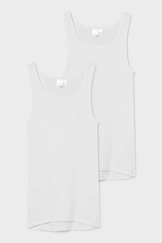 Heren - Onderhemd - fijnrib - biokatoen - duopack - wit
