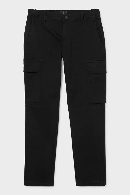 Bărbați - Pantaloni cargo - Tapered Fit - negru