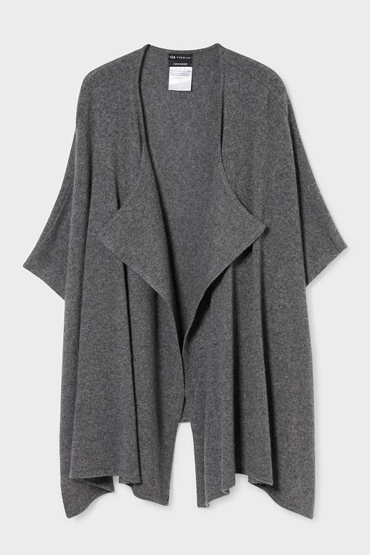 Women - Cashmere poncho - gray-melange