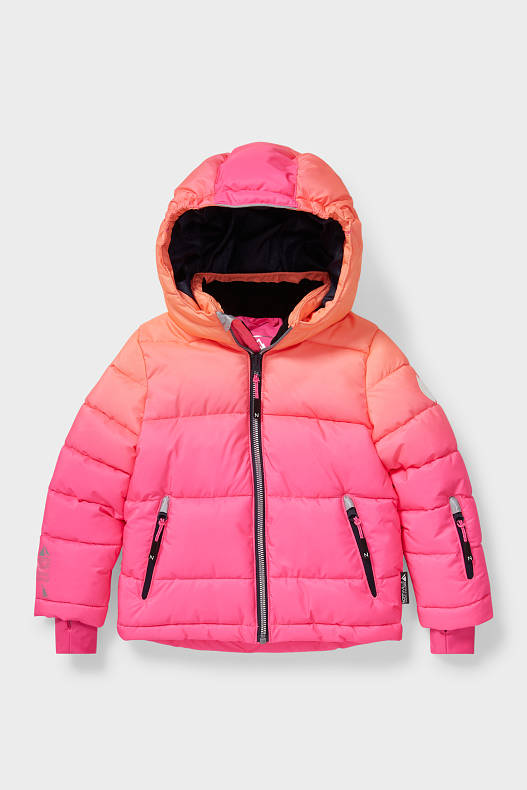 Trend - Skijacke mit Kapuze - recycelt - neon pink