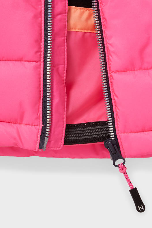 Trend - Skijacke mit Kapuze - recycelt - neon pink