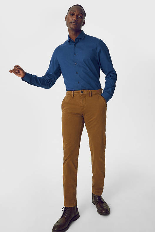 Herren - Businesshemd - Slim Fit - Cutaway - blau
