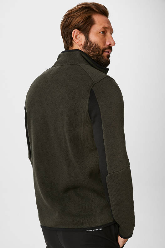 Bărbați - Jachetă din fleece - THERMOLITE® EcoMade - verde închis / negru