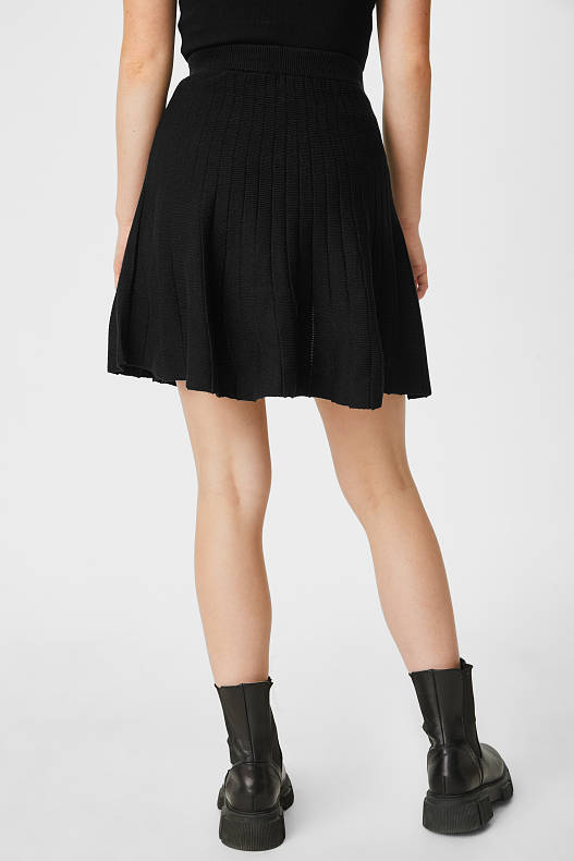 Femme - CLOCKHOUSE - jupe en maille - noir