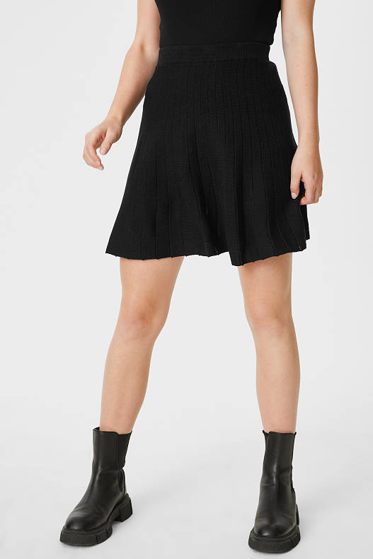 Femme - CLOCKHOUSE - jupe en maille - noir