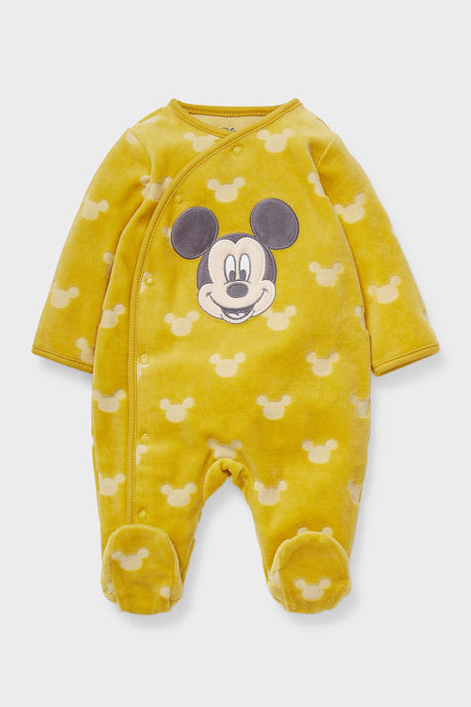 Babys - Micky Maus - Baby-Schlafanzug - Bio-Baumwolle - gelb