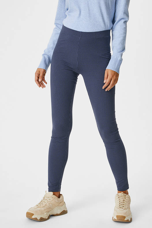 Sale - Lot de 2 - leggings - coton bio - bleu  / noir
