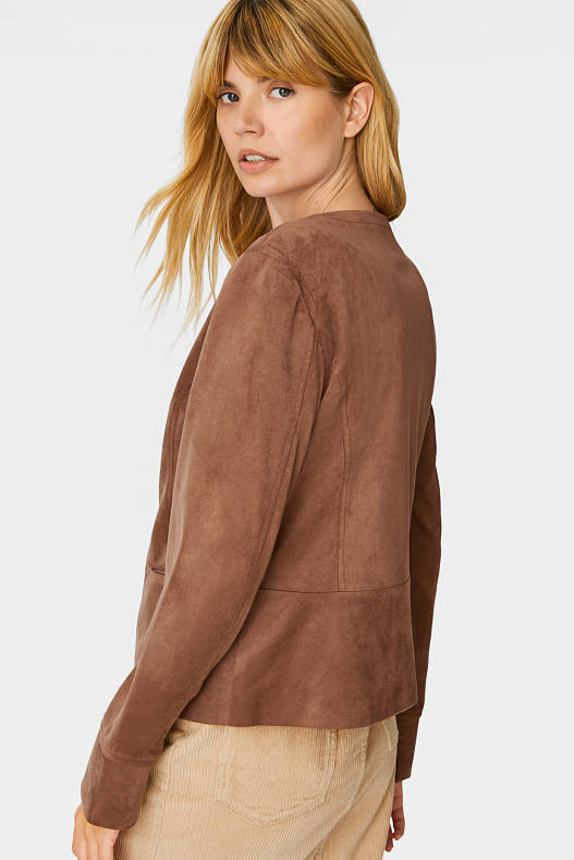 Women - Jacket - faux suede - brown
