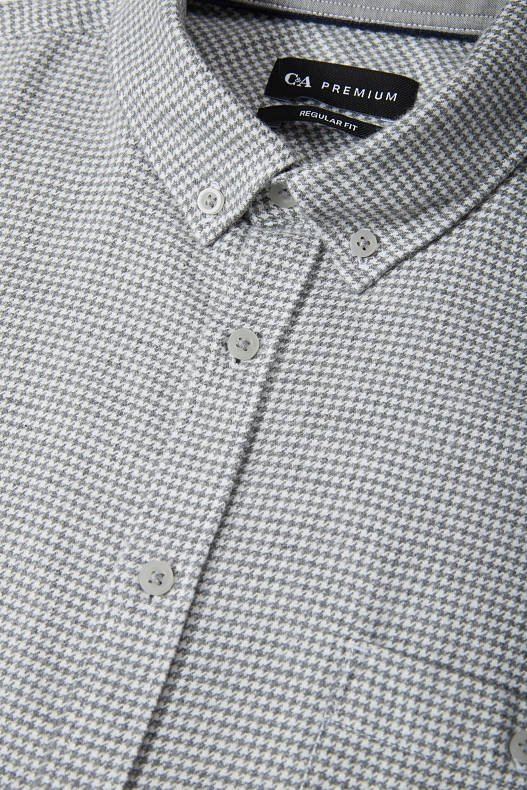 Trend - Flanellhemd - Regular Fit - Button-down - kariert - grau