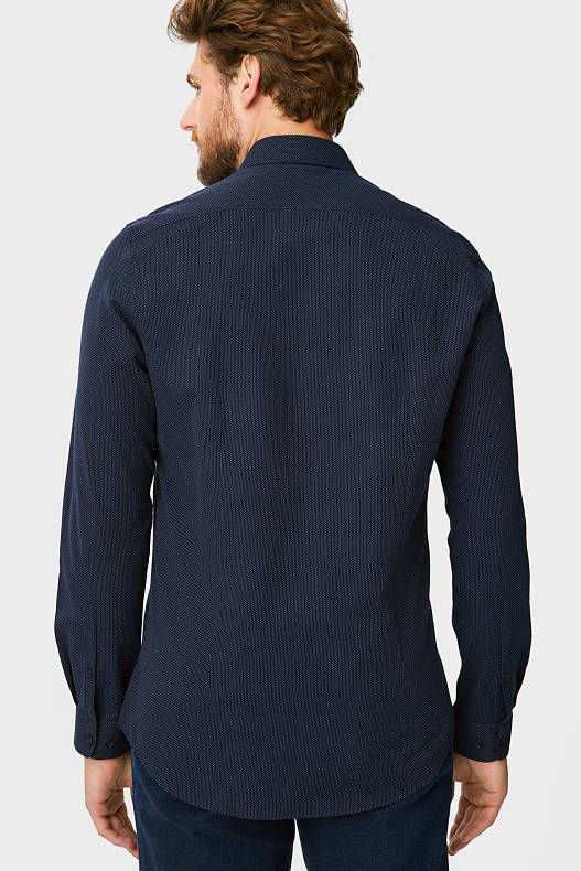 Herren - Businesshemd - Slim Fit - Cutaway - dunkelblau