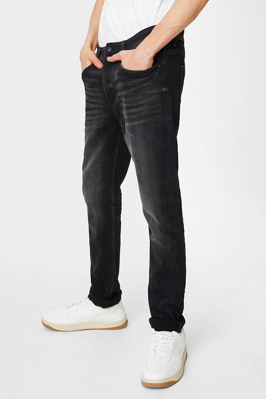 Heren - CLOCKHOUSE - slim jeans - jog denim - jeansdonkergrijs