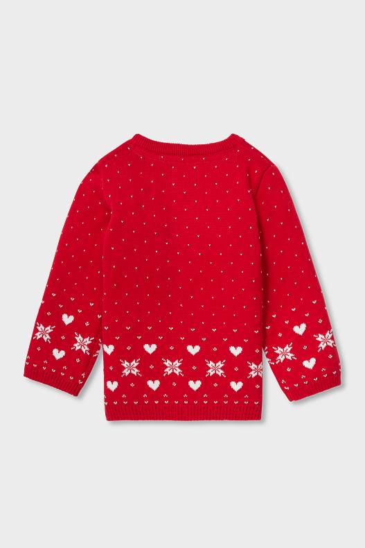 Babies - Minnie Mouse - baby Christmas jumper - red