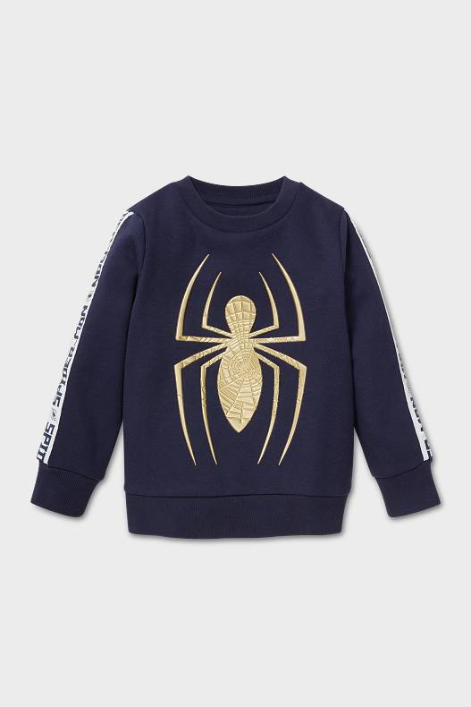 Kinder - Spider-Man - Sweatshirt - Glanz-Effekt - dunkelblau